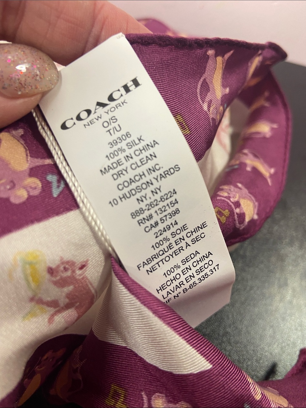 Coach Limited Edition Party Animal Silk Diamond Scarf NWT - Picture 3 of 4